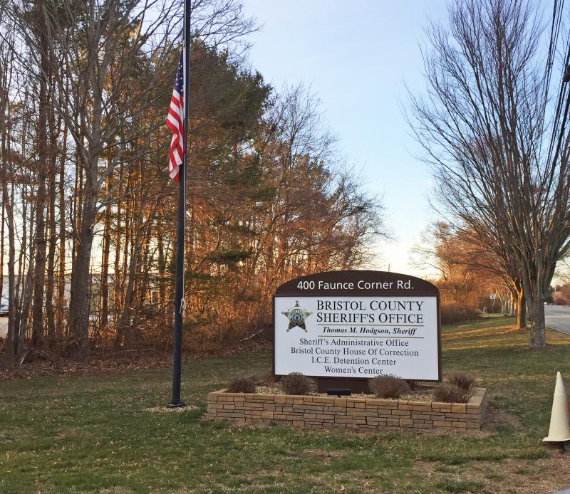 Dartmouth Week - Dartmouth, MA news - The sign at the entrance to the Bristol County House of Corrections facility on Faunce Corner Road. Photo by: Kate Robinson